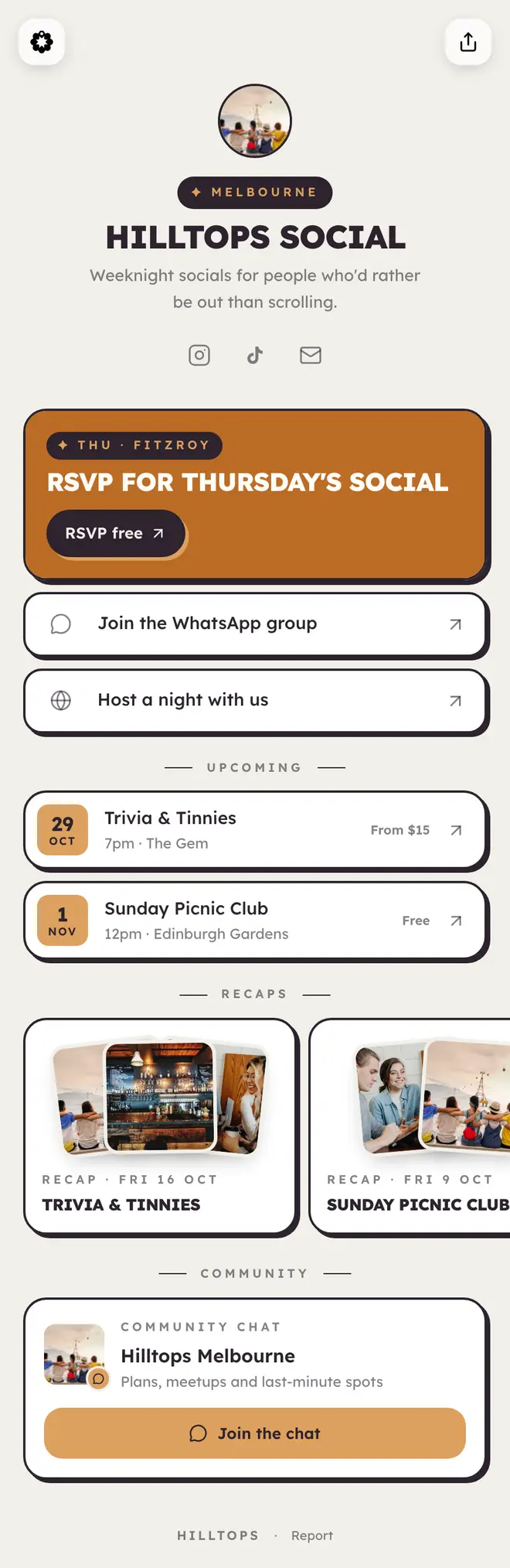 The Hilltops template, full page.